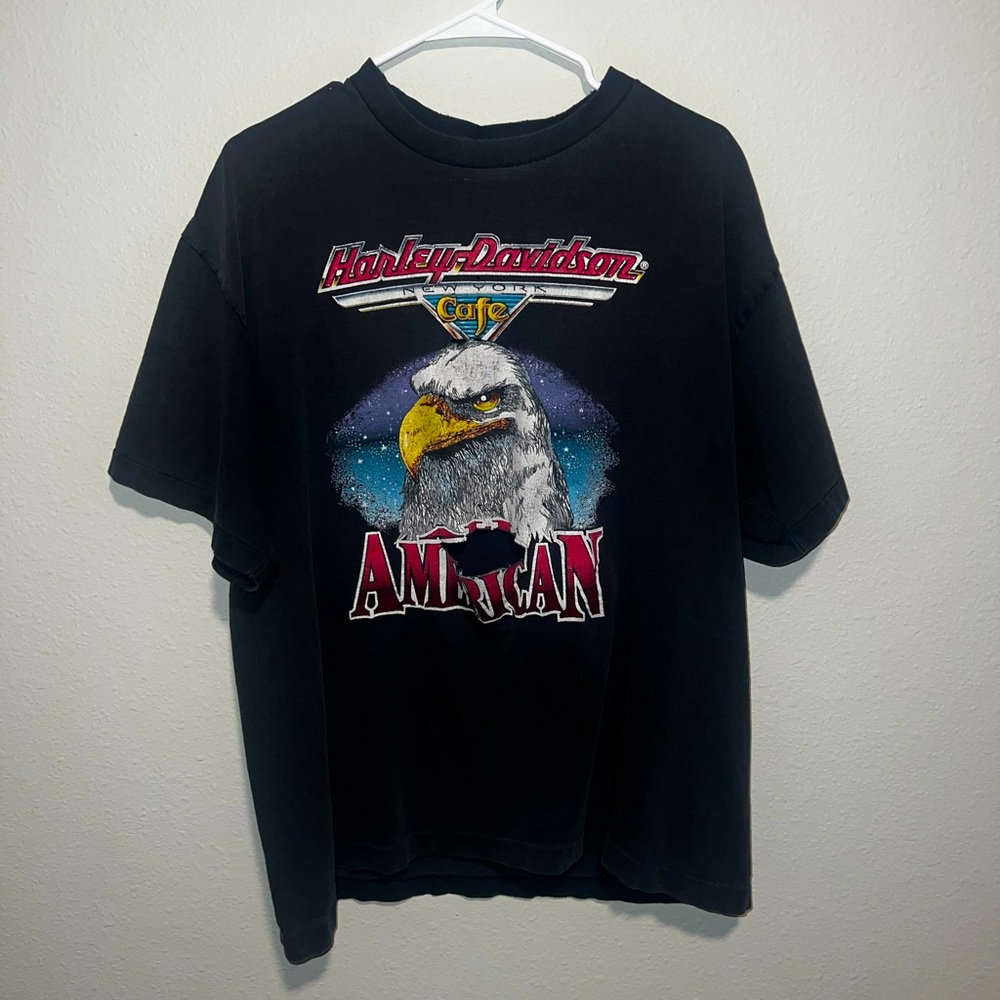 Vintage Harley Davidson T-shirt XL VTG 90s New York Cafe Single Stitch USA